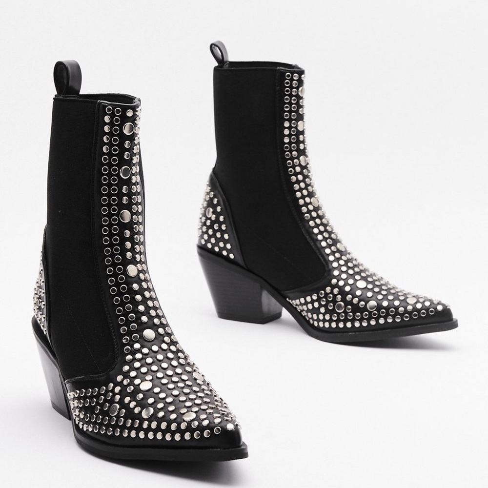 Nasty Gal Studded Chelsea Boots
